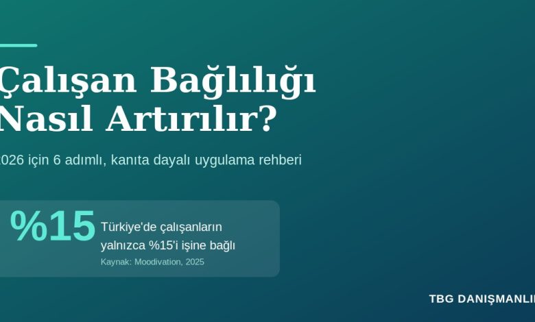 Çalışan bağlılığı nasıl artırılır konulu kapak görseli; Türkiye'de çalışanların yalnızca yüzde 15'inin işine bağlı olduğunu gösteriyor.